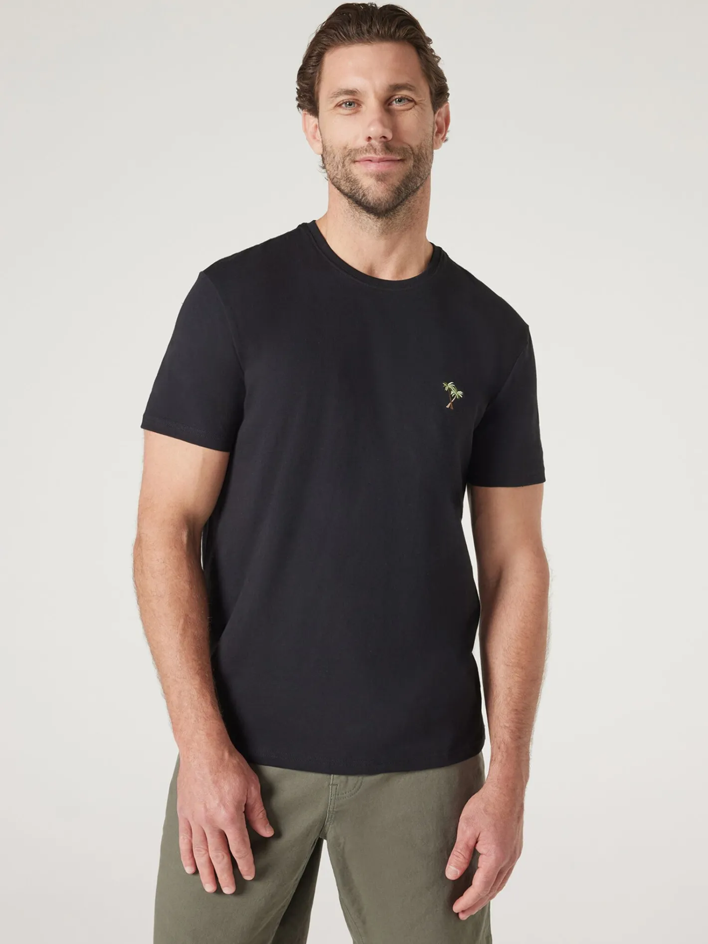 Jeanswest Short Sleeve Palm Embroidered Crew Tee